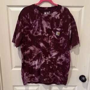 Carhartt maroon acid wash t shirt, medium